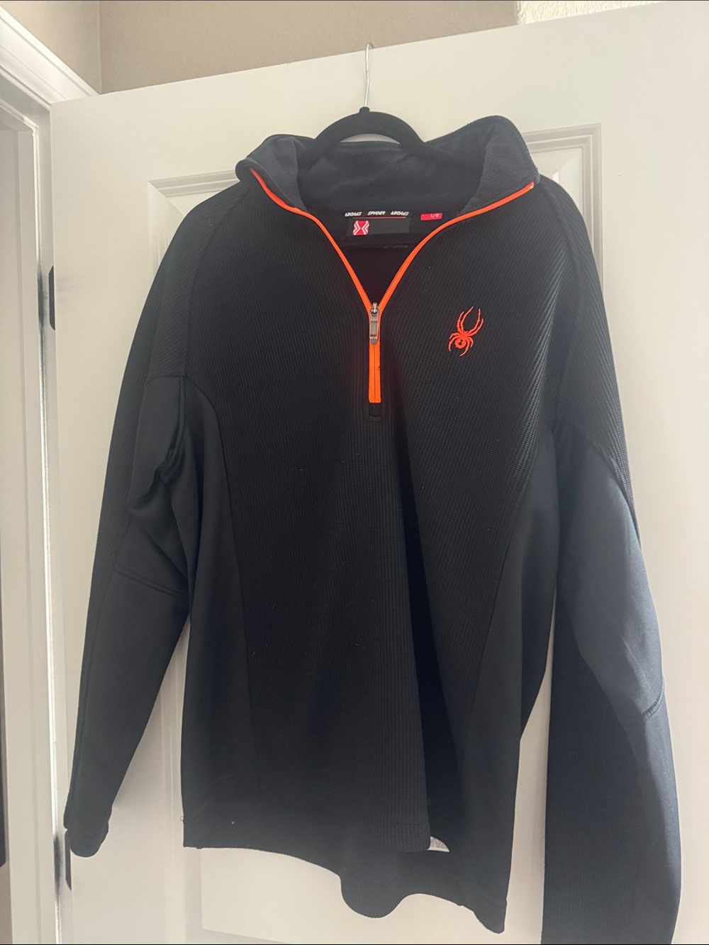 Spyder Black Performance Half-Zip Pullover with Orange Trim